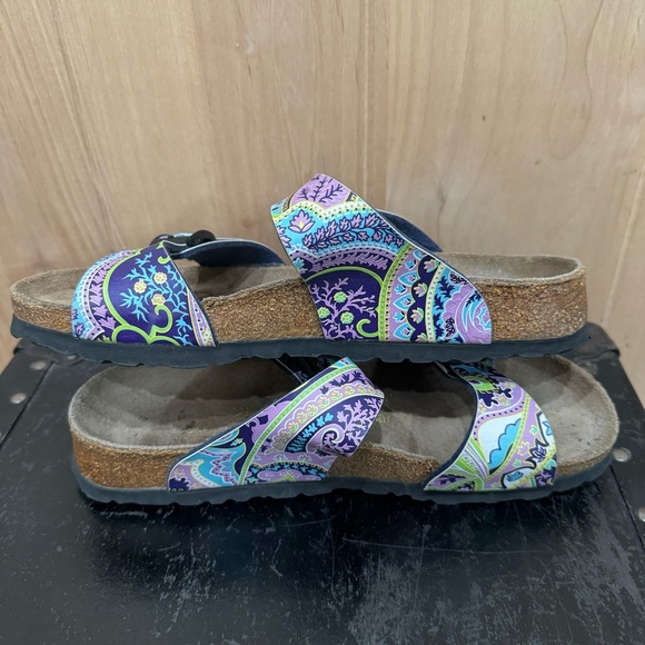 Birkenstock Papillio Sydney Sandals Size 6 Blue Purple Paisley Floral Shoes - Picture 16 of 16
